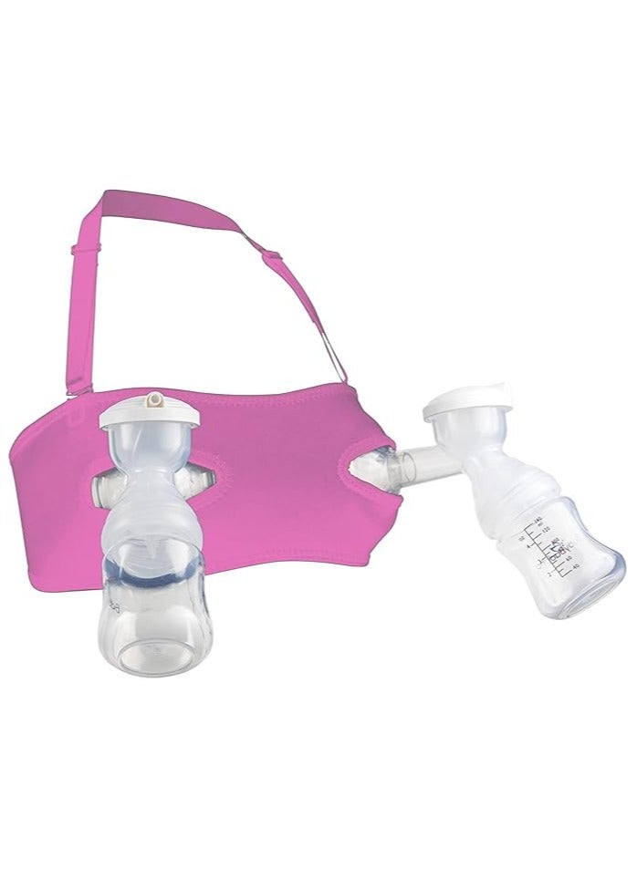 Adjustable Hands Free Pumping Bra, One Size, Cup A-DD, Pink