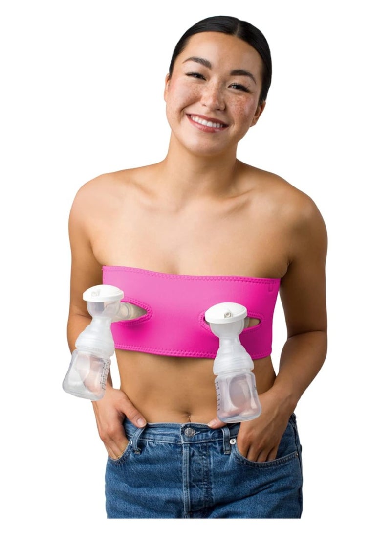 Adjustable Hands Free Pumping Bra, One Size, Cup A-DD, Pink