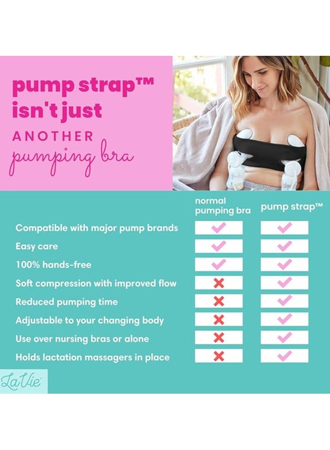 Adjustable Hands Free Pumping Bra, One Size, Cup DD-K, Black Plus