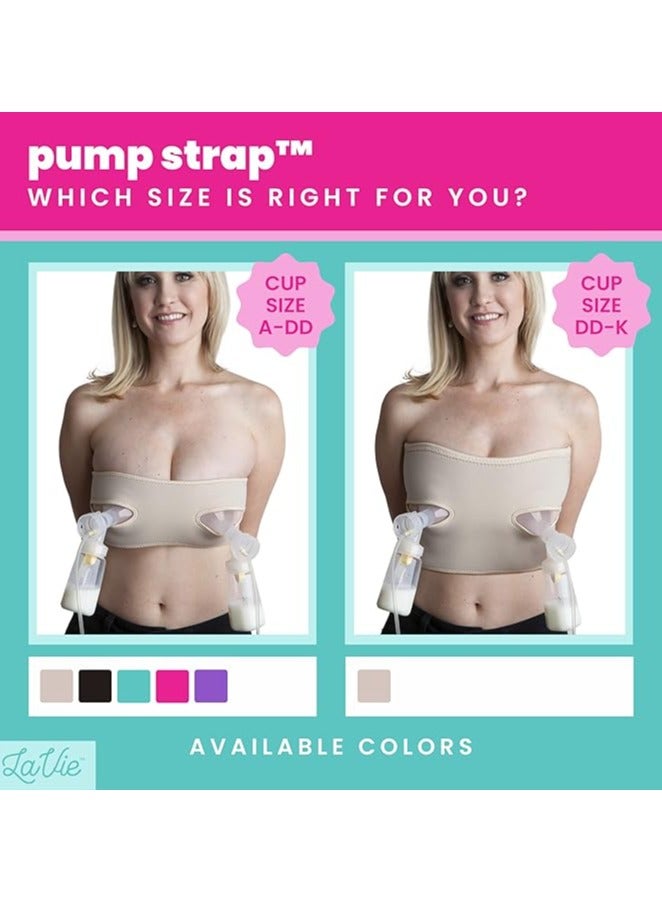 Adjustable Hands Free Pumping Bra, One Size, Cup DD-K, Black Plus