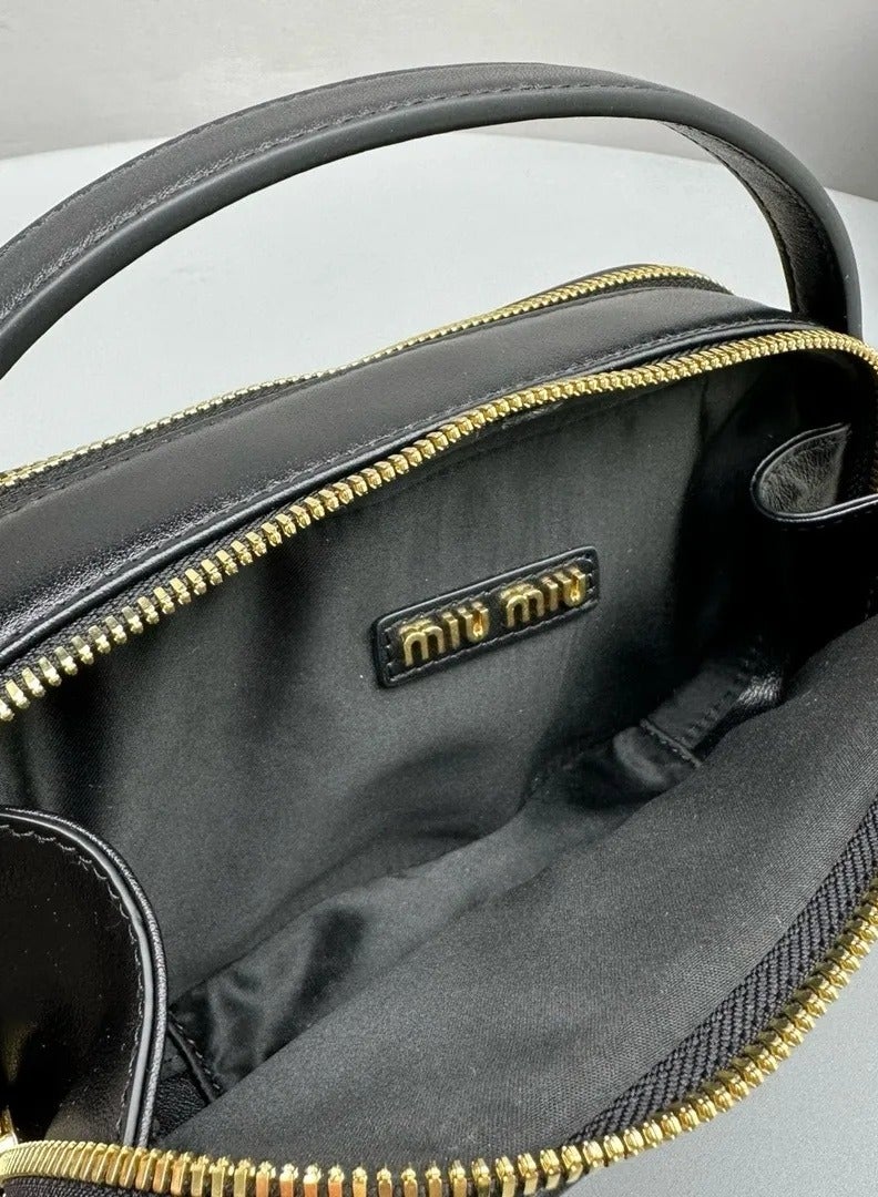 MIU Leather and Patent Leather Shoulder Bag