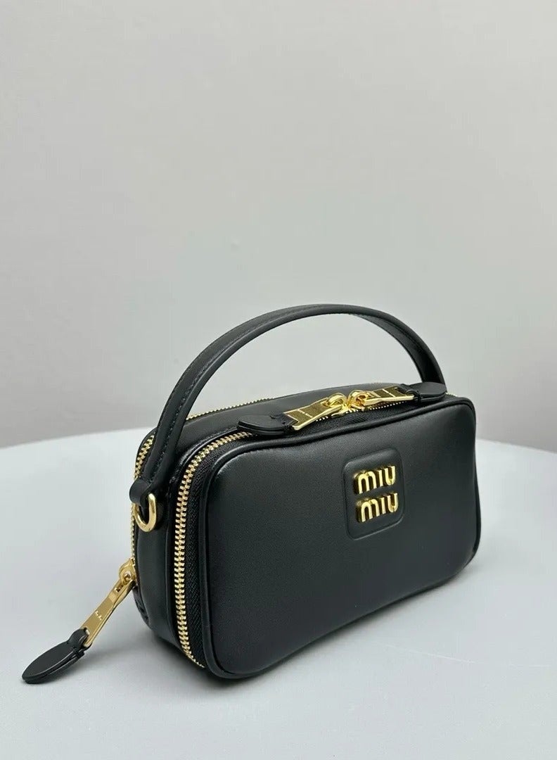 MIU Leather and Patent Leather Shoulder Bag