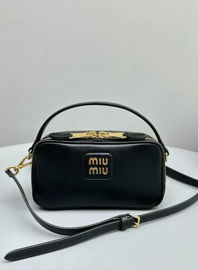 MIU Leather and Patent Leather Shoulder Bag