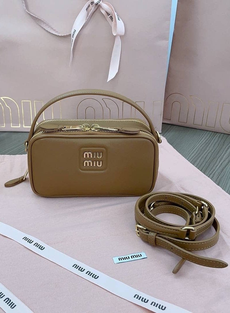 MIU Leather and Patent Leather Shoulder Bag