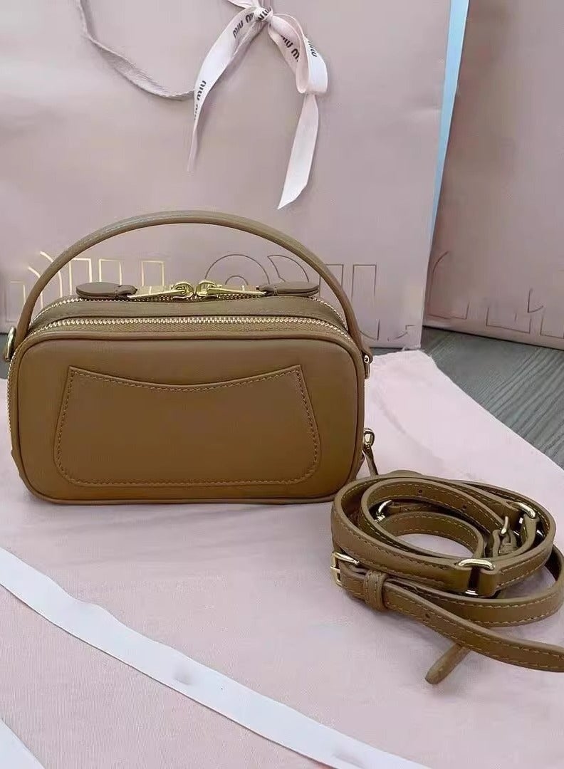 MIU Leather and Patent Leather Shoulder Bag