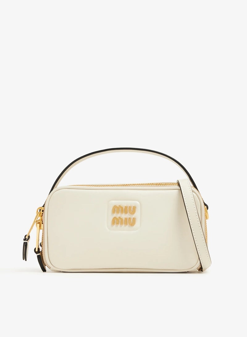 miu Leather and Patent Leather Shoulder Bag