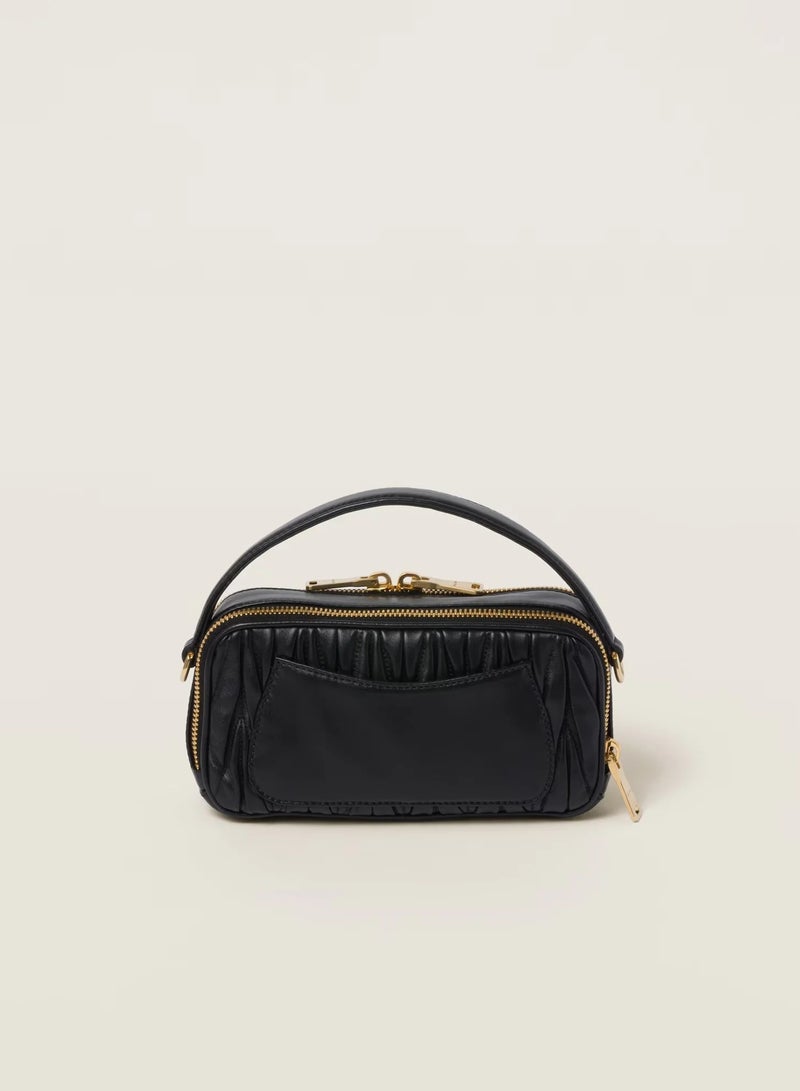 MIU matelassè nappa leather shoulder bag