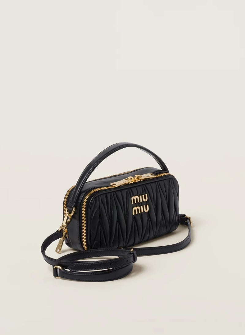 MIU matelassè nappa leather shoulder bag