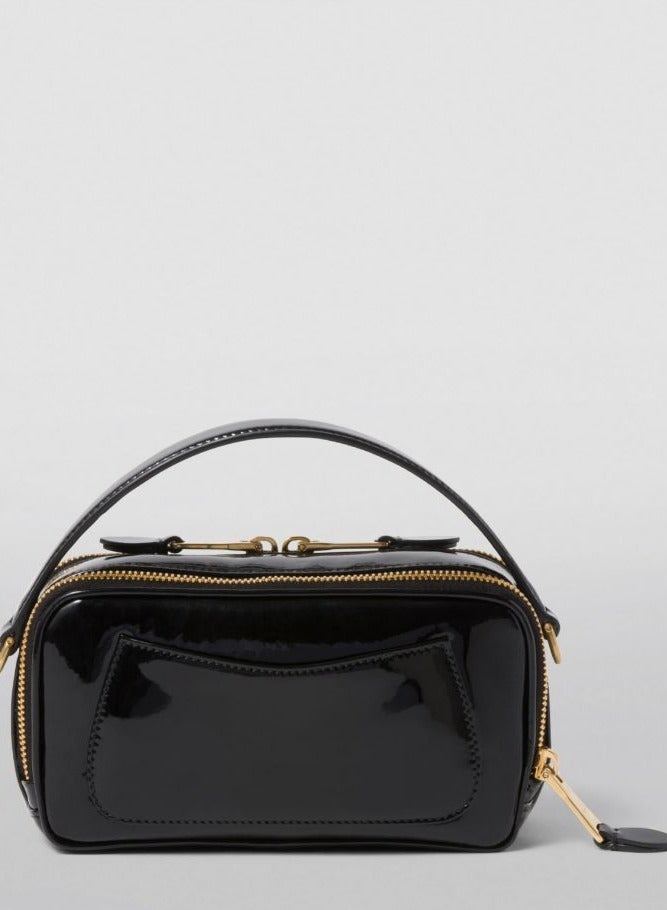 miu Leather and Patent Leather Shoulder Bag