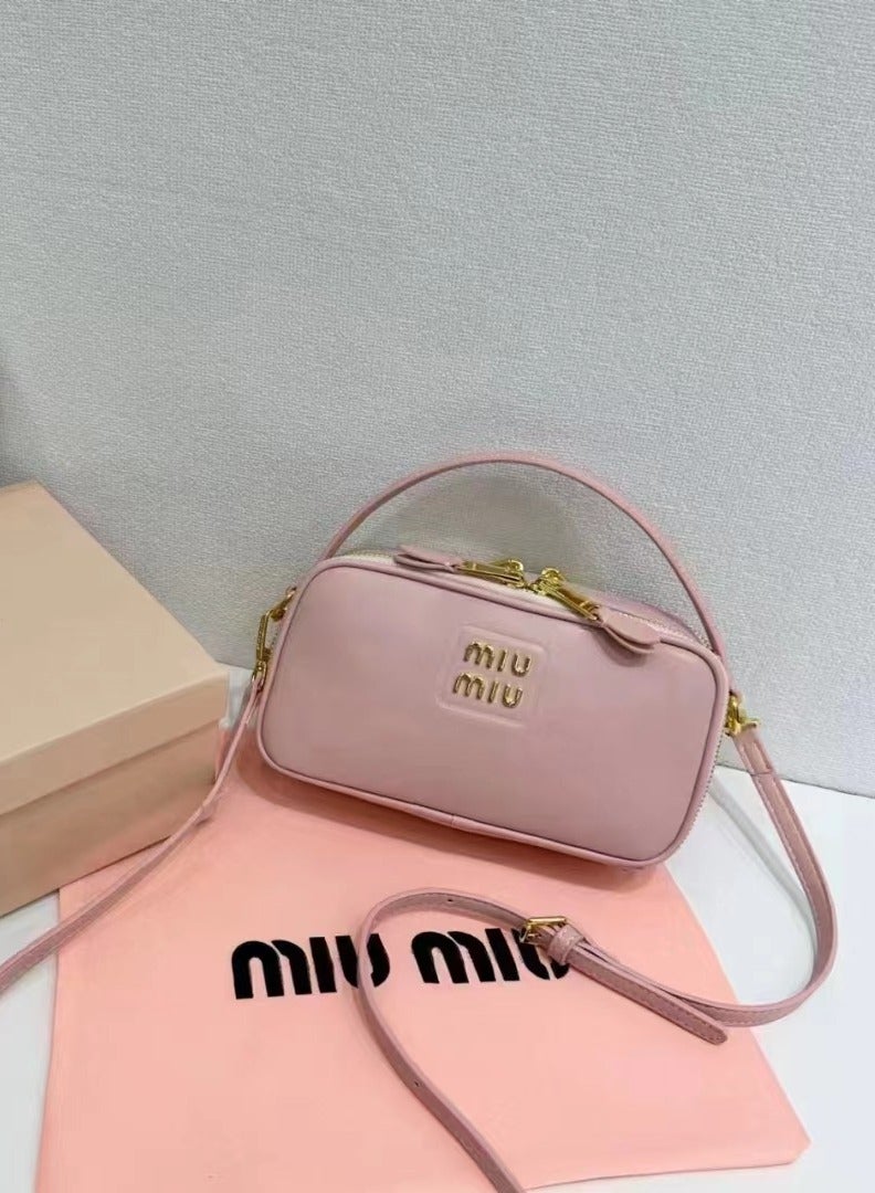 MIU Leather and Patent Leather Shoulder Bag