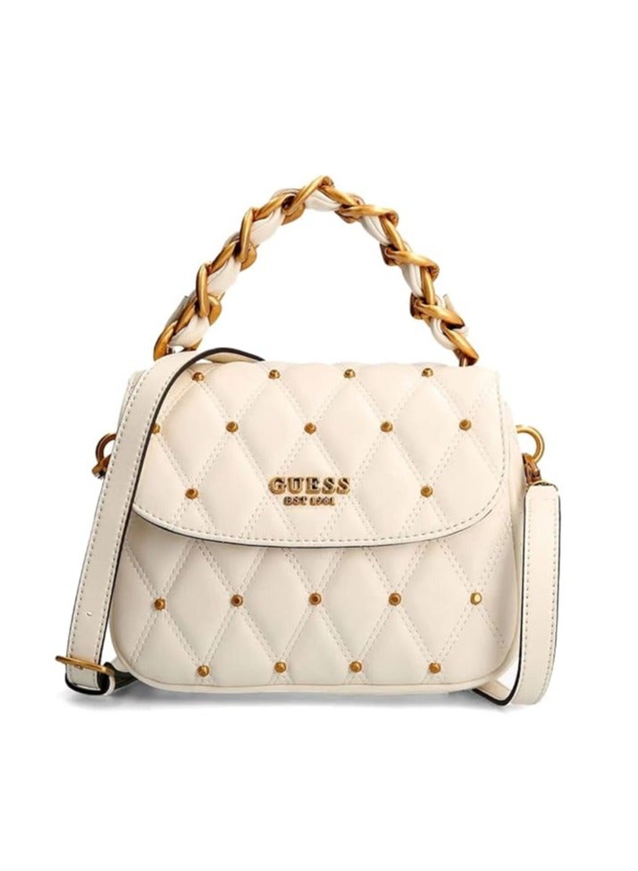 GUESS Womens Triana Flap Shoulder Bag Shoulder Bag,QS855319,22 x 9 x 17 cm; 800 g,White