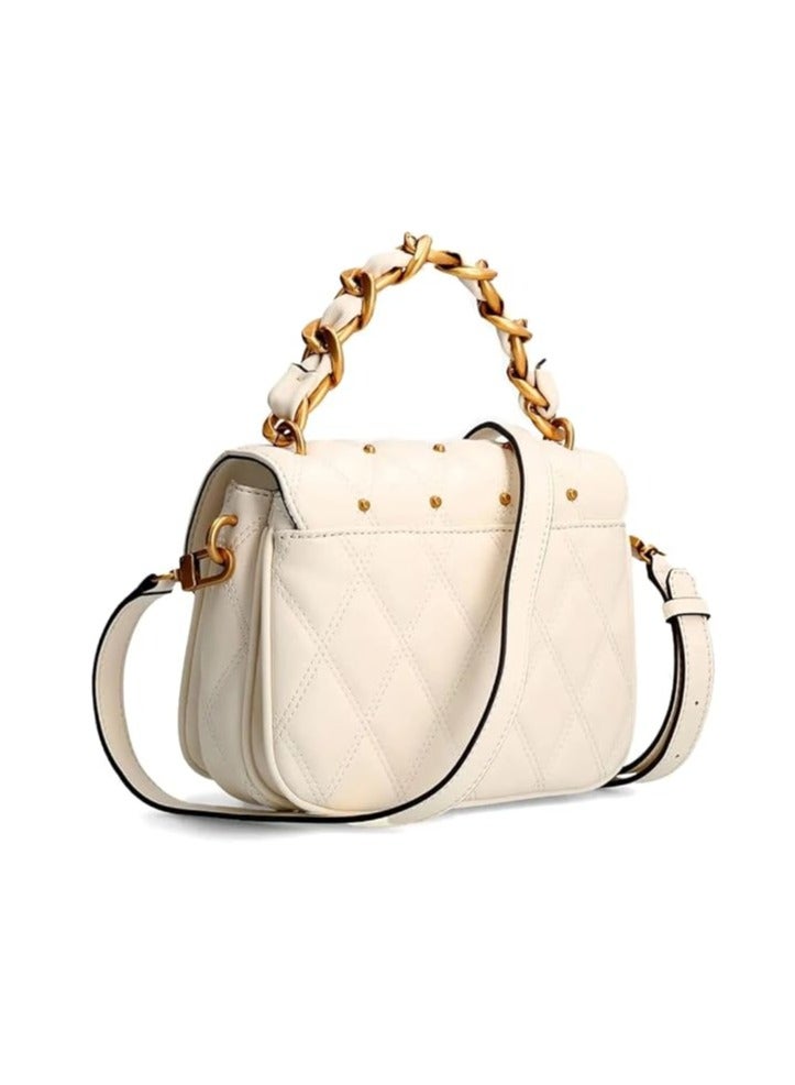 GUESS Womens Triana Flap Shoulder Bag Shoulder Bag,QS855319,22 x 9 x 17 cm; 800 g,White