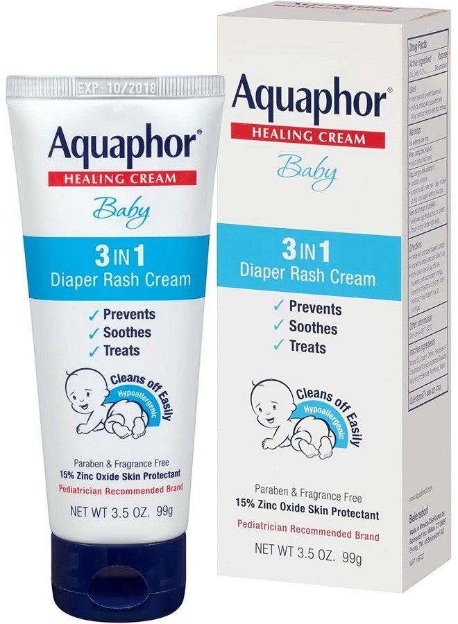 Baby Diaper Rash Cream, 3-In-1 Diaper Rash Relief, 3.5 Oz Tube