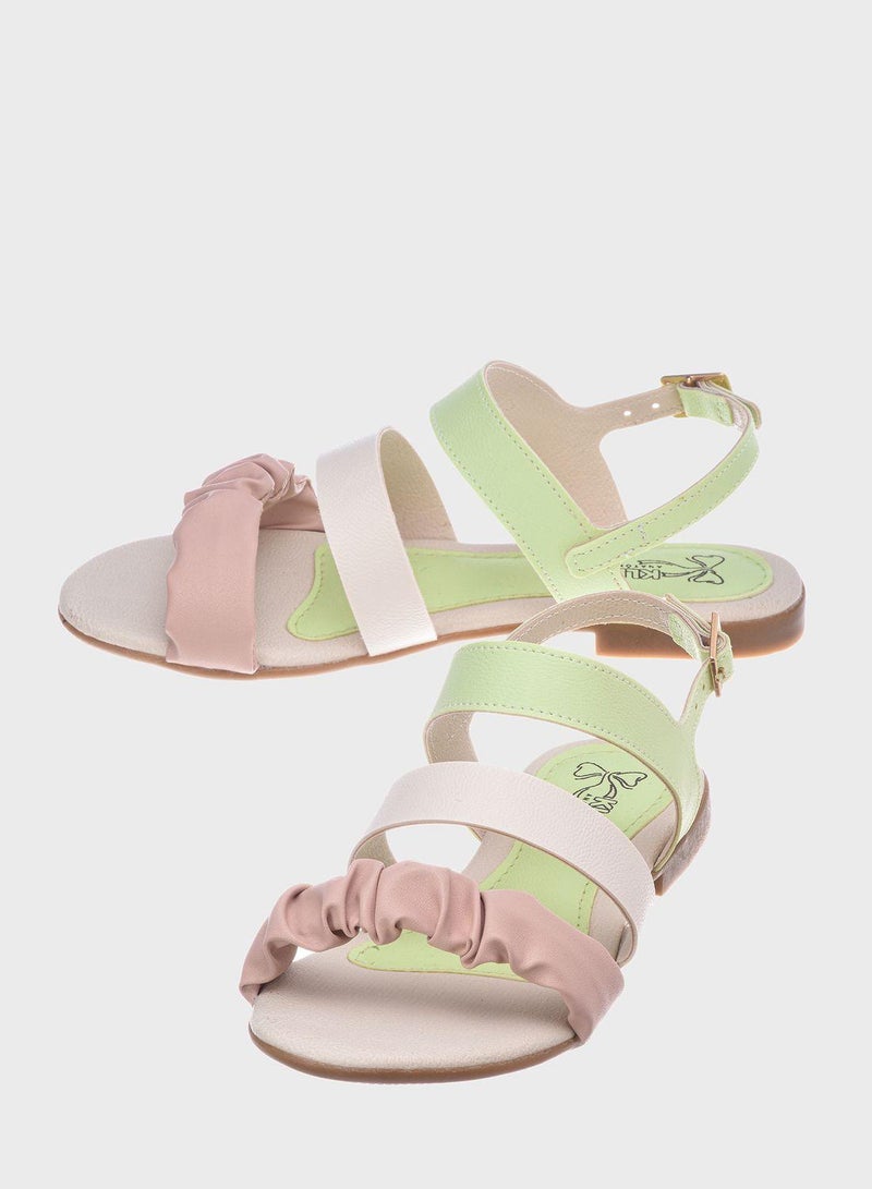 Kids Velcro Back Striped Sandals