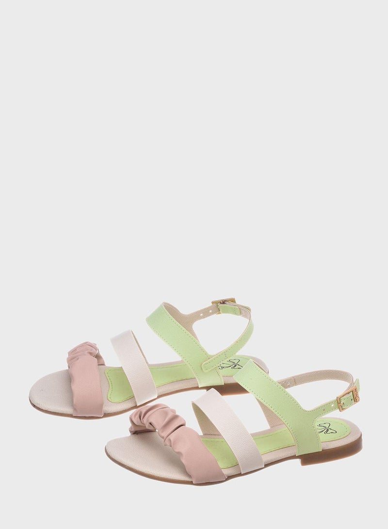 Kids Velcro Back Striped Sandals