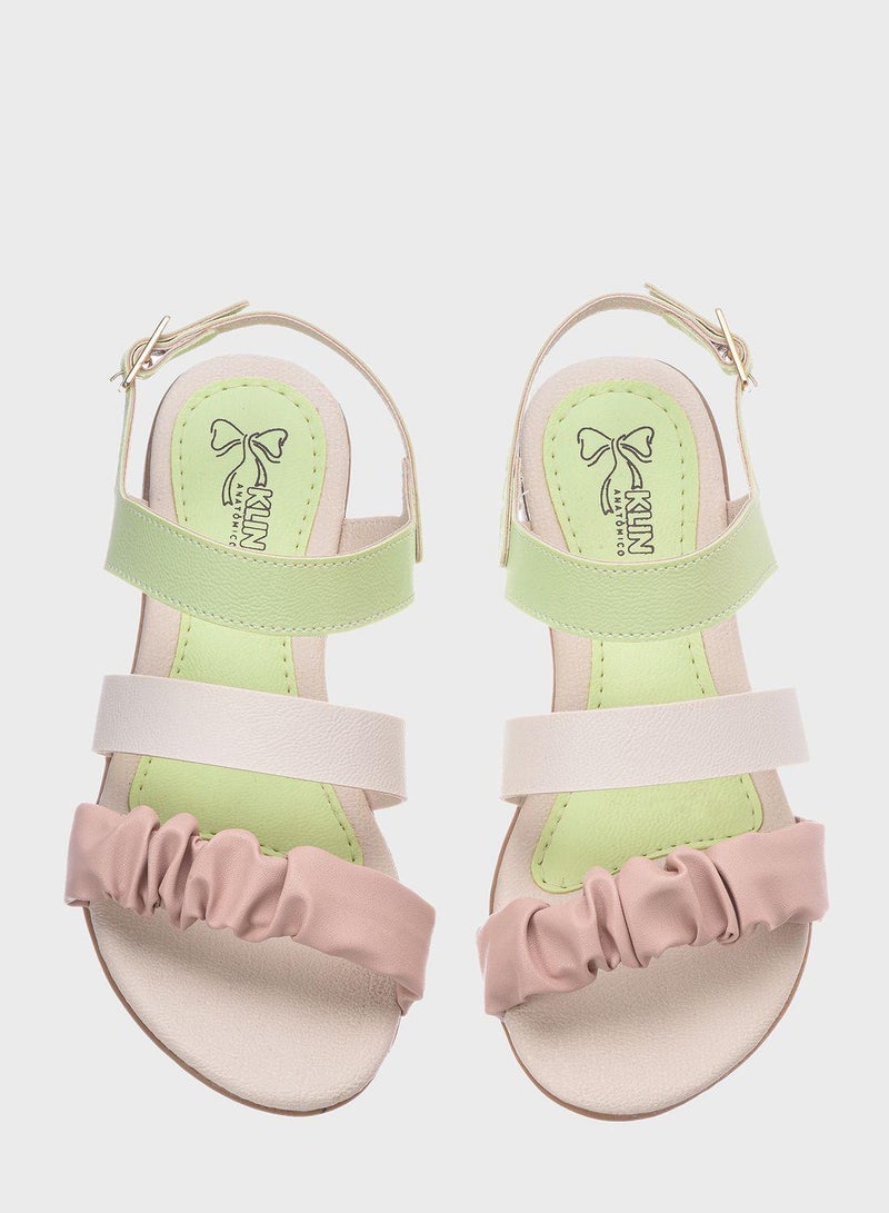 Kids Velcro Back Striped Sandals