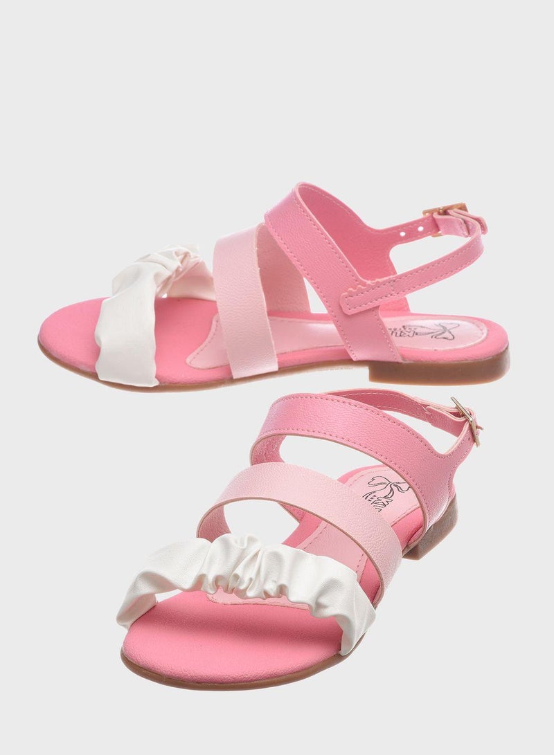 Kids Velcro Back Striped Sandals