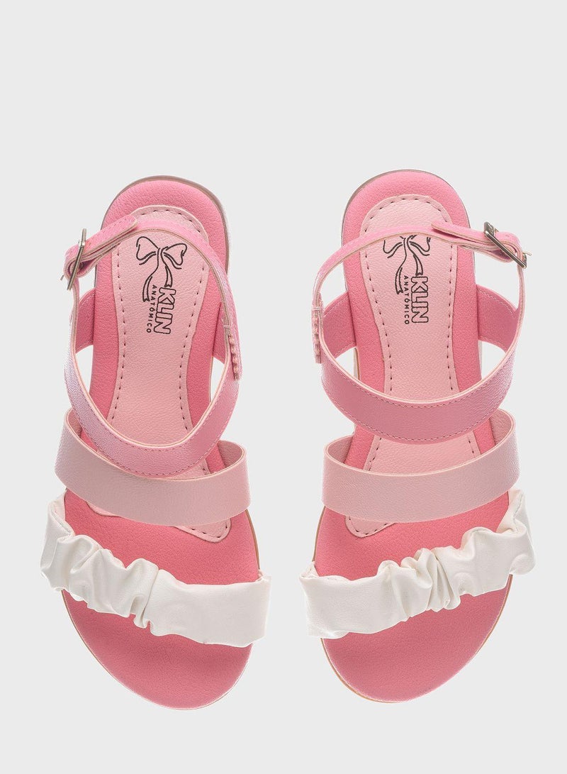 Kids Velcro Back Striped Sandals