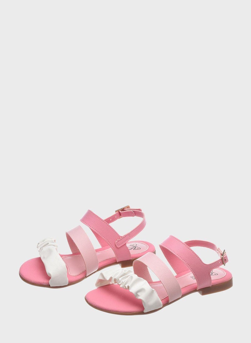 Kids Velcro Back Striped Sandals