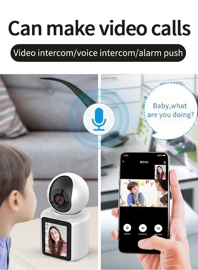 Baby Monitor with Built-in Display Screen One-Button Baby Call Video Audio Video Call with Mom, Smar Motion Trackingt