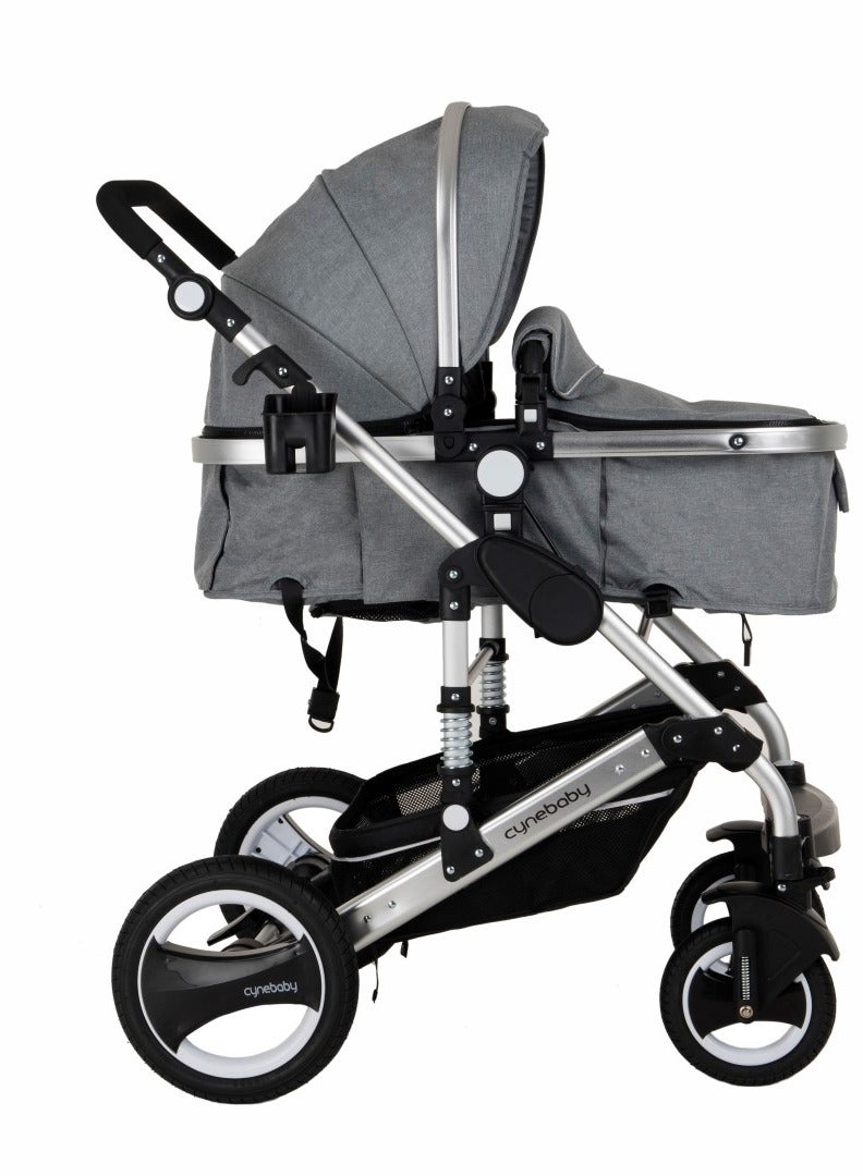 Cynebaby 7 Gray - 3 in 1 Luxury Pram