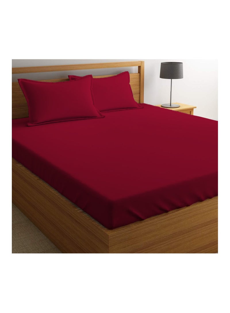 Twin Size Red Soft Wrinkle Free Microfiber Bed Sheet Set with Pillow Cover