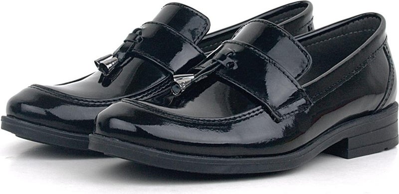 Loafer Black Patent Leather Men's Classic Kids Shoes