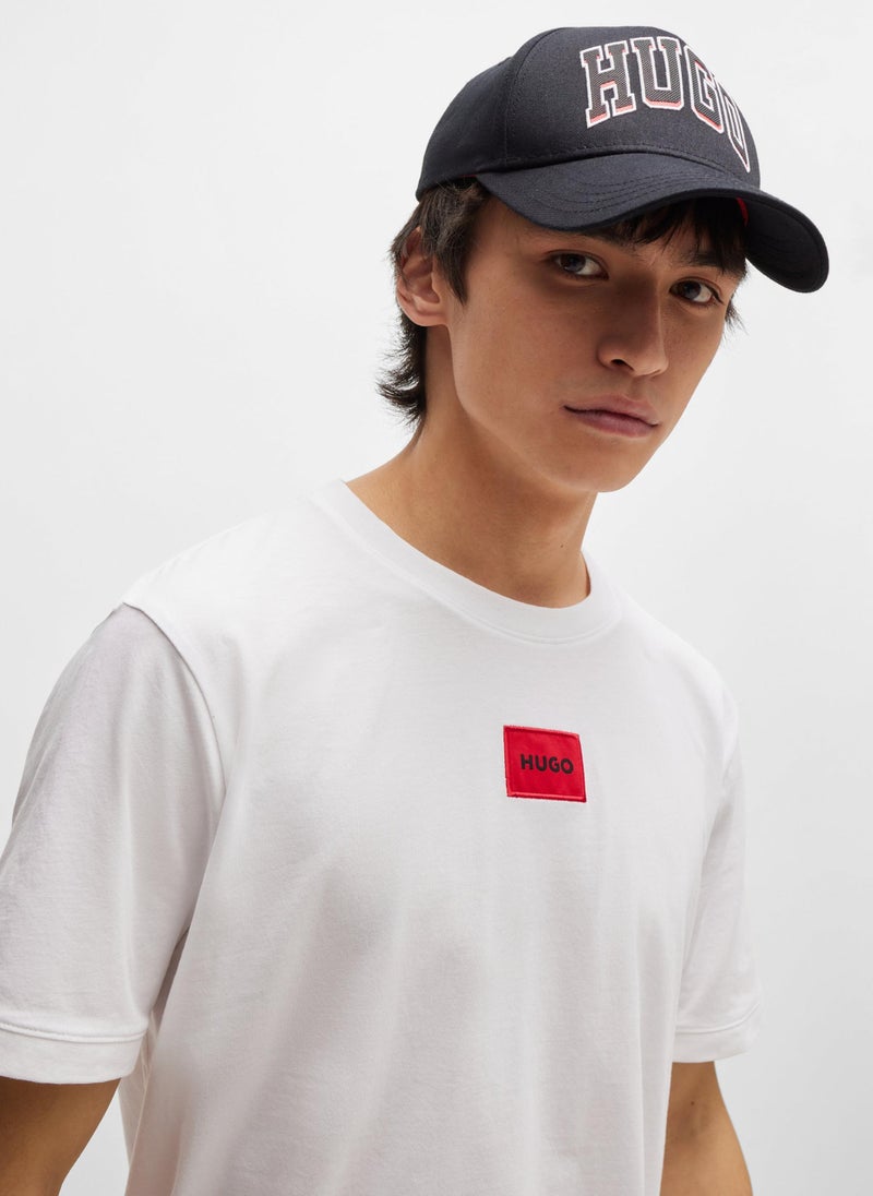 Cotton T-shirt with red logo label