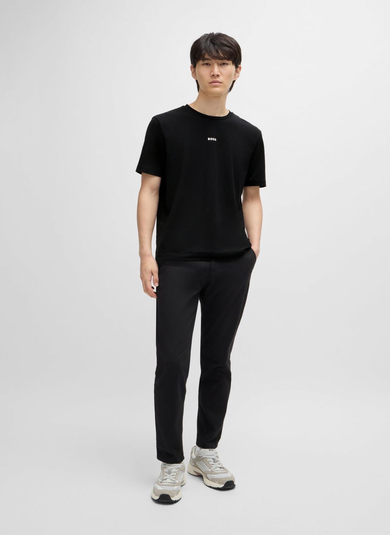 Relaxed-fit T-shirt in stretch cotton with logo print