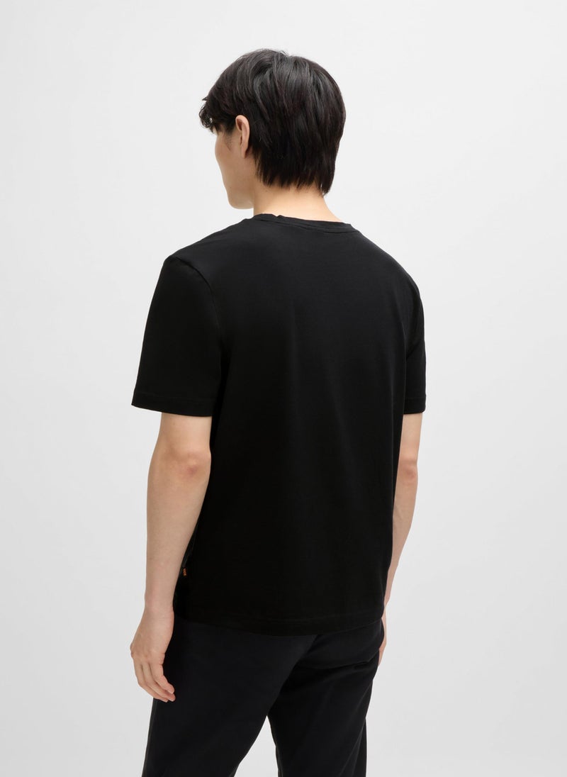 Relaxed-fit T-shirt in stretch cotton with logo print