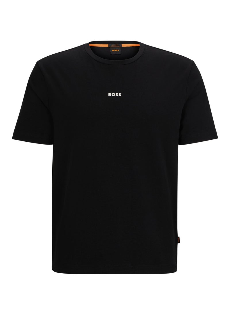 Relaxed-fit T-shirt in stretch cotton with logo print