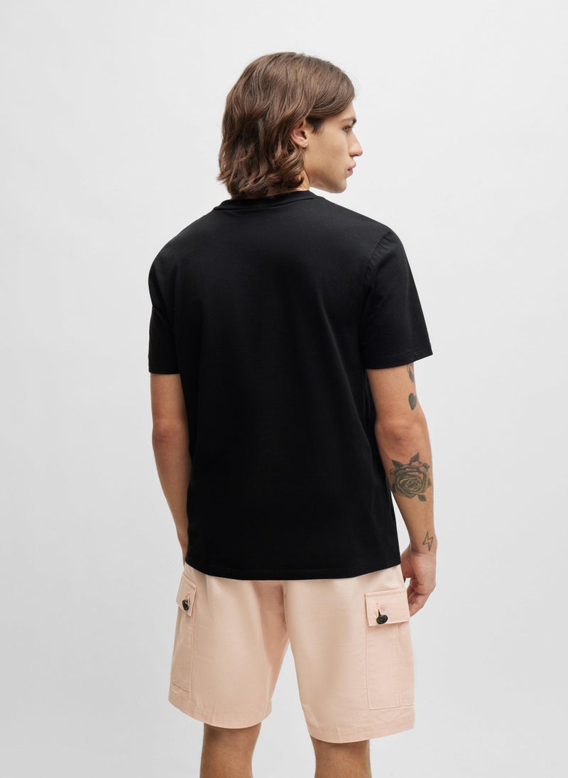 Contrast-logo T-shirt in cotton jersey