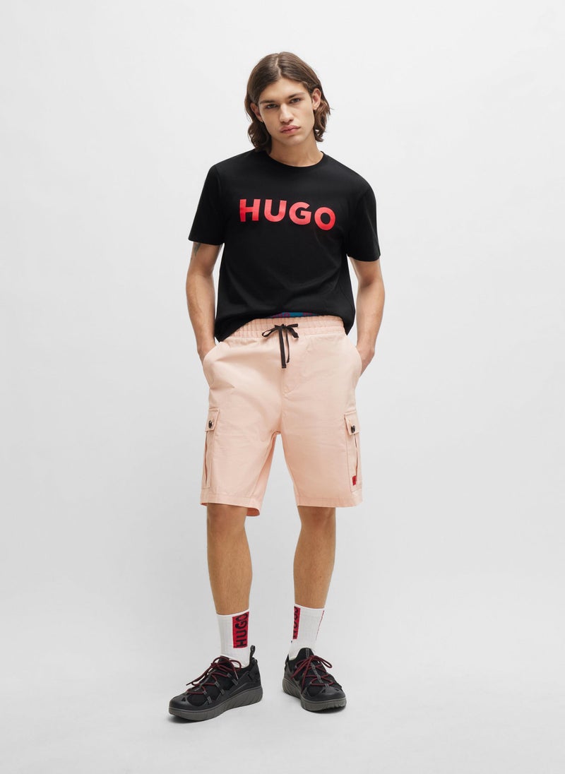 Contrast-logo T-shirt in cotton jersey