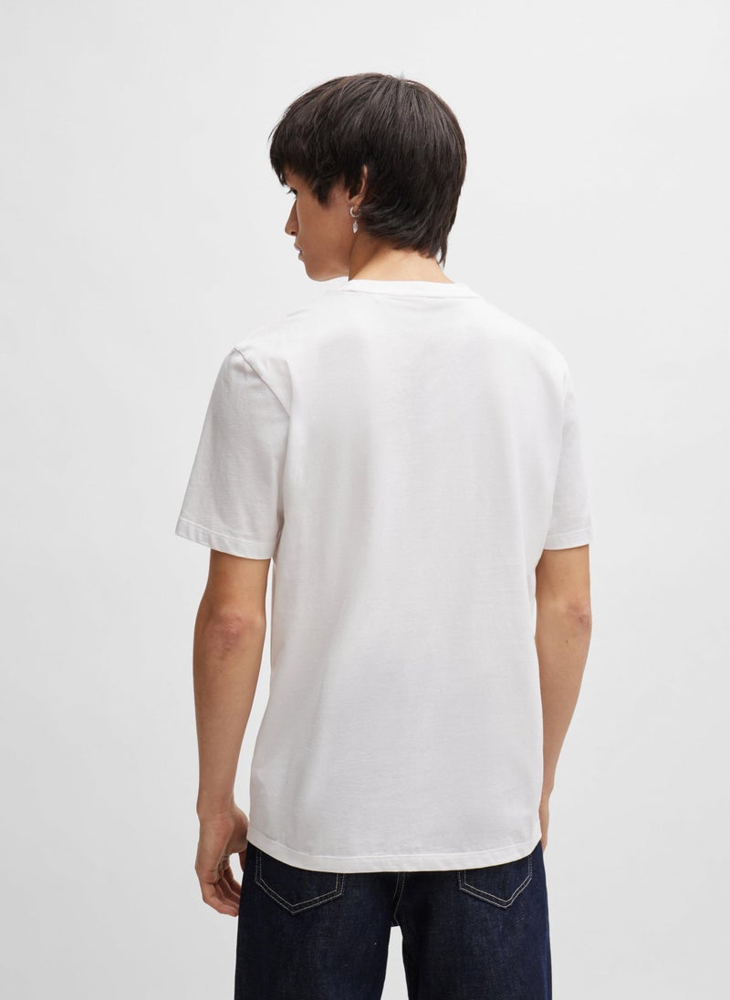 Contrast-logo T-shirt in cotton jersey