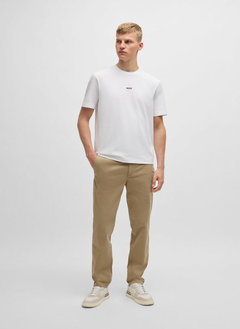 Relaxed-fit T-shirt in stretch cotton with logo print