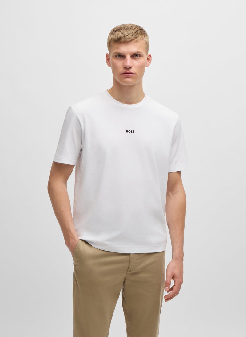 Relaxed-fit T-shirt in stretch cotton with logo print