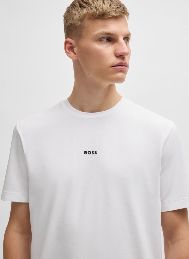 Relaxed-fit T-shirt in stretch cotton with logo print