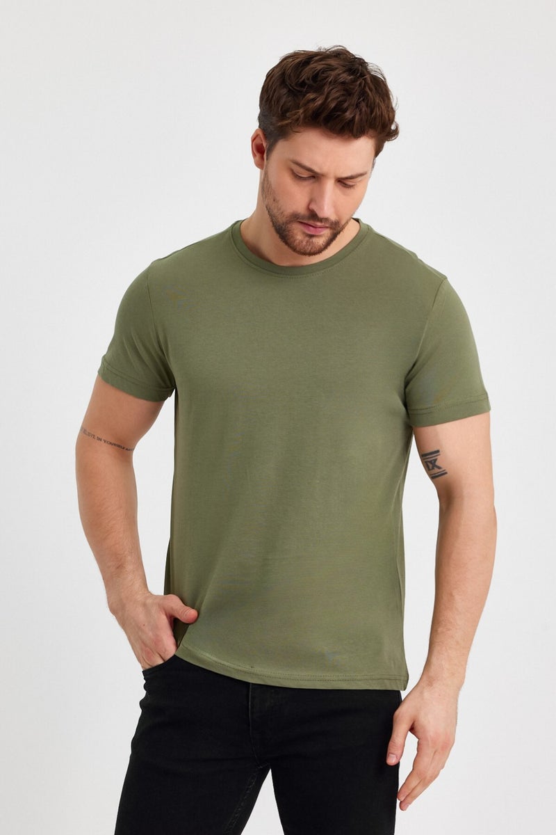 Metallic Men's Multicolored T-Shirt Regular Fit Relaxed Cut Crew Neck 3-Piece Basic T-Shirt Pack