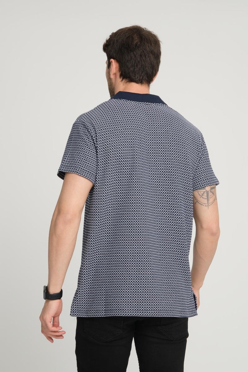 Waffle Patterned Polo Neck T-Shirt (E24-PLTS00)