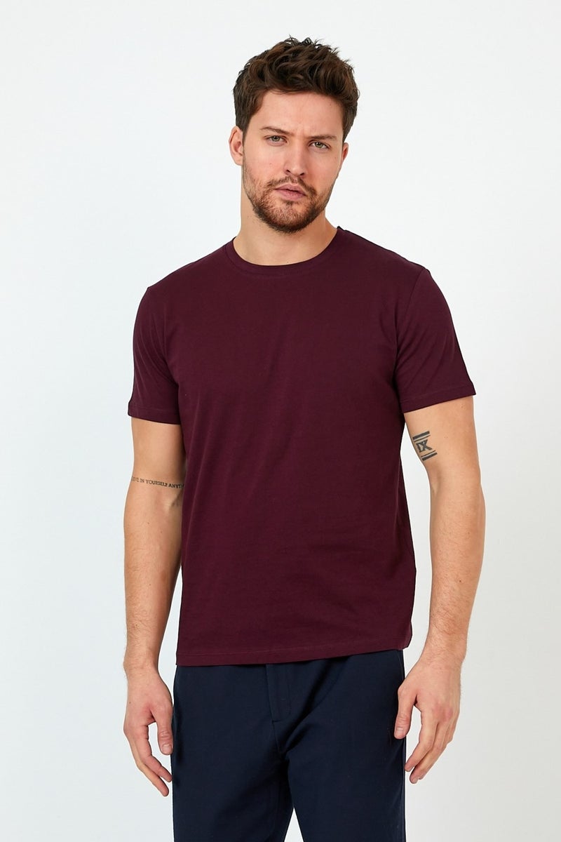 Men's Slim Fit Narrow Cut Crew Neck 5-Piece Basic T-Shirt Pack Multi Color