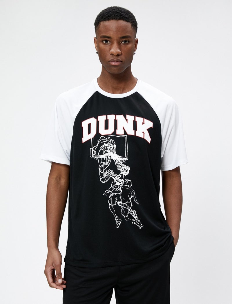 Sports Oversize T-Shirt Basketball Printed Crew Neck Half Sleeve