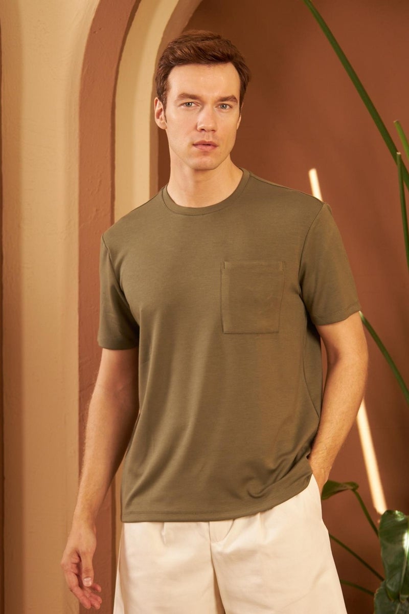 Men's Comfort Fit Pocket T-Shirt Khaki MARS25