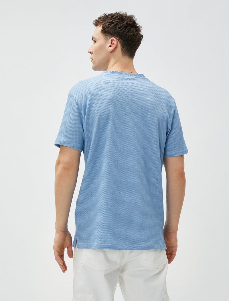 Slim Fit T-Shirt Short Sleeve Crew Neck Textured