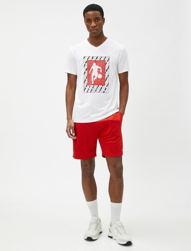 Sports Oversize T-Shirt Basketball Printed Crew Neck Short Sleeve