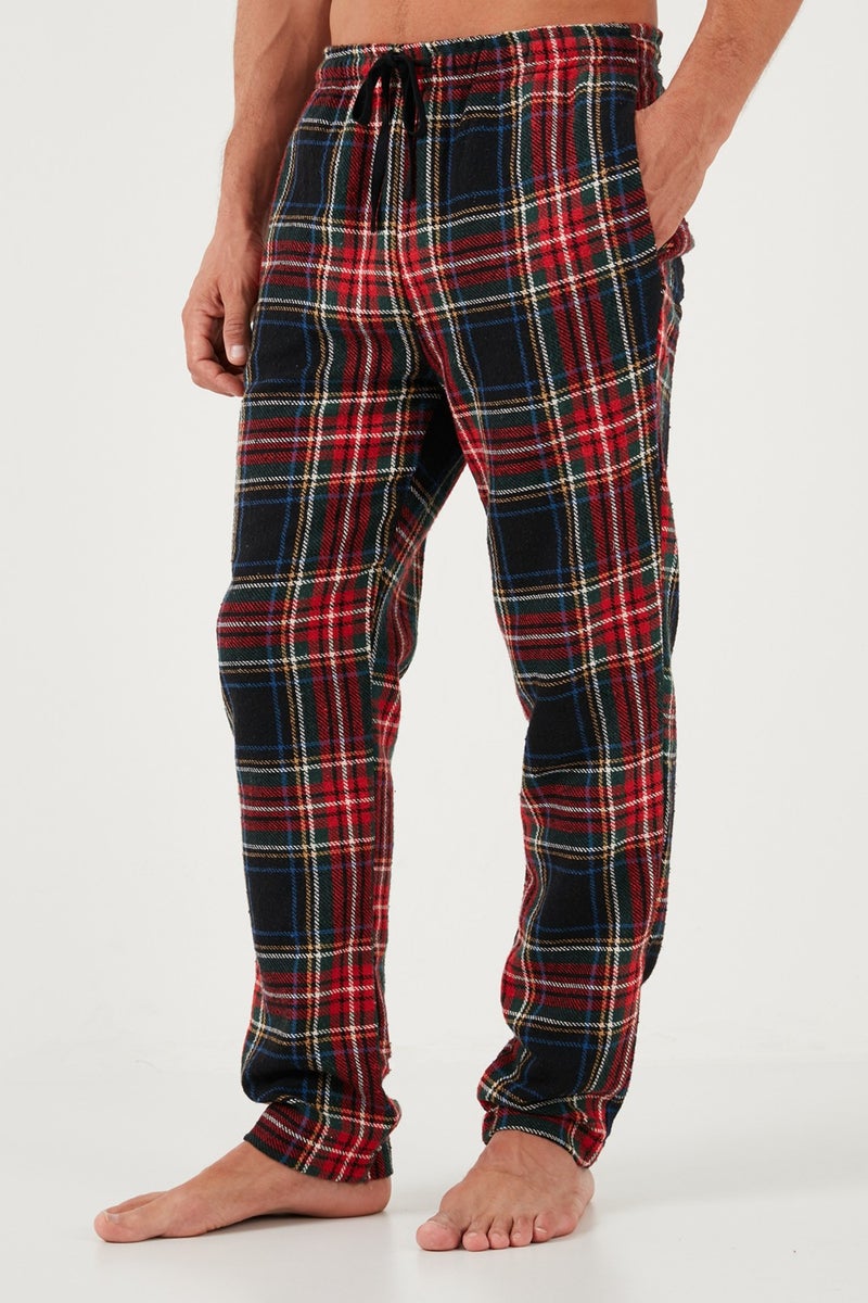 Cotton Regular Fit Plaid Elastic Waist Pajama Bottoms Men's Pajama Bottoms 611PT00154