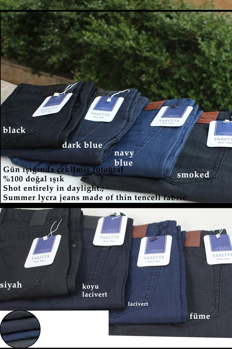 Men's Dark Navy Blue Pocket Lycra Jeans