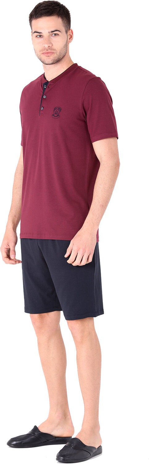 D'S Groom Shorts Pajama Set Claret Red