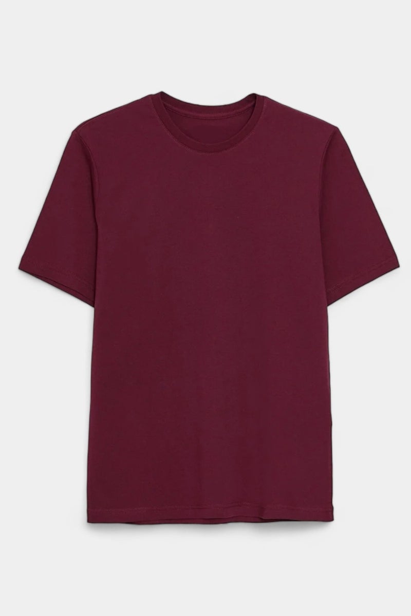 Black-White-Claret Red-Khaki-Navy Blue Slim Basic 5 Pack Basic 95% Cotton 5% Lycra T-Shirt