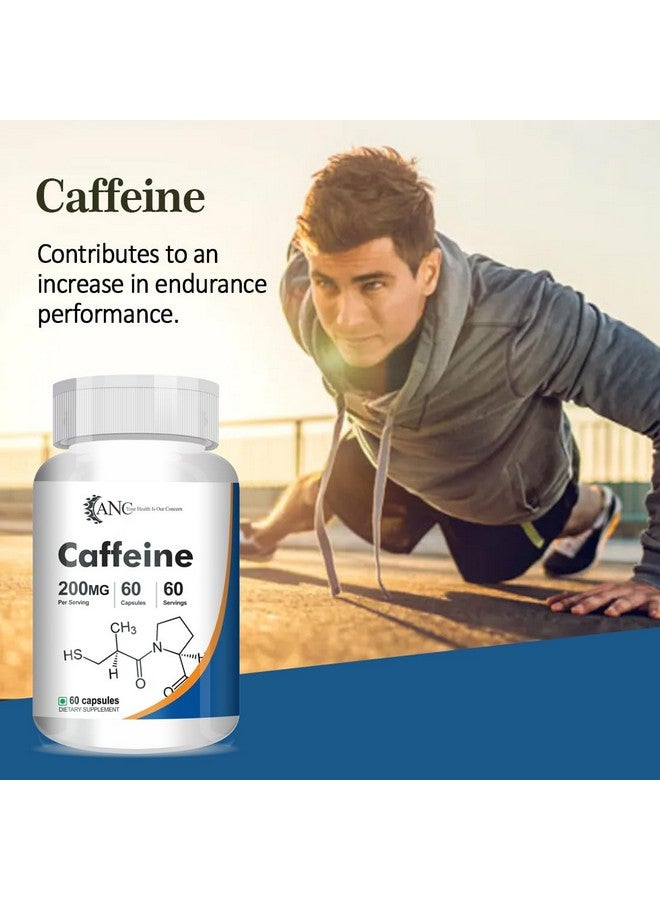 Anc Caffeine 200Mg, For Natural Stimulant | Boosts Performance & Metabolism 60 Capsules