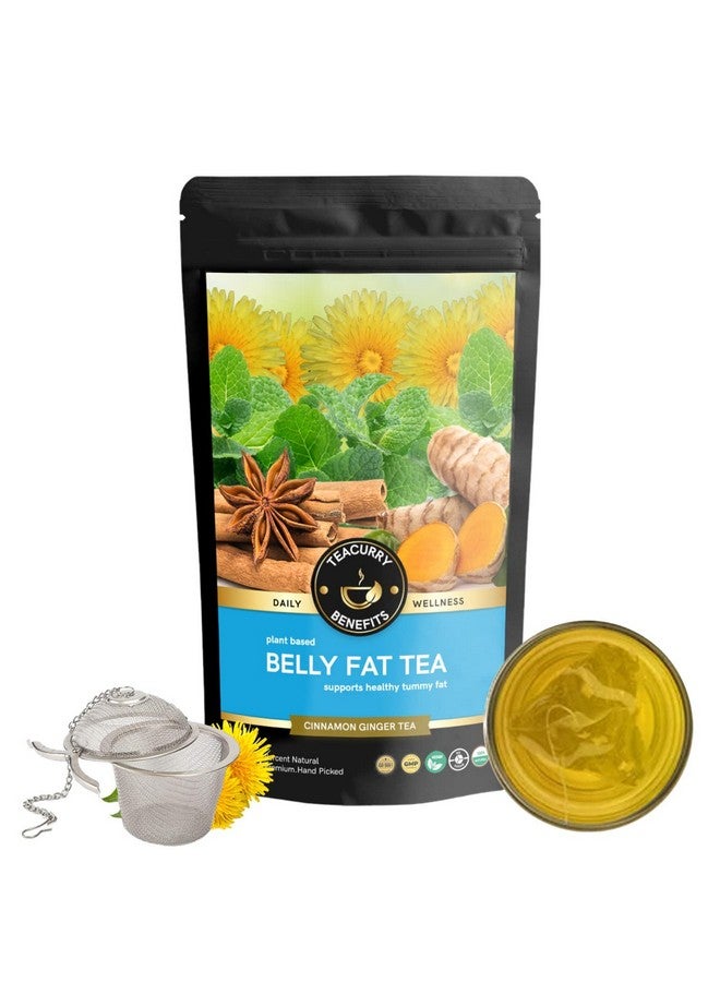 Belly Fat Tea, 200 Gram Loose + Infuser - Helps With Belly Fat, Water Weight, Bloating - 100 Cups Pack Of 2 Month